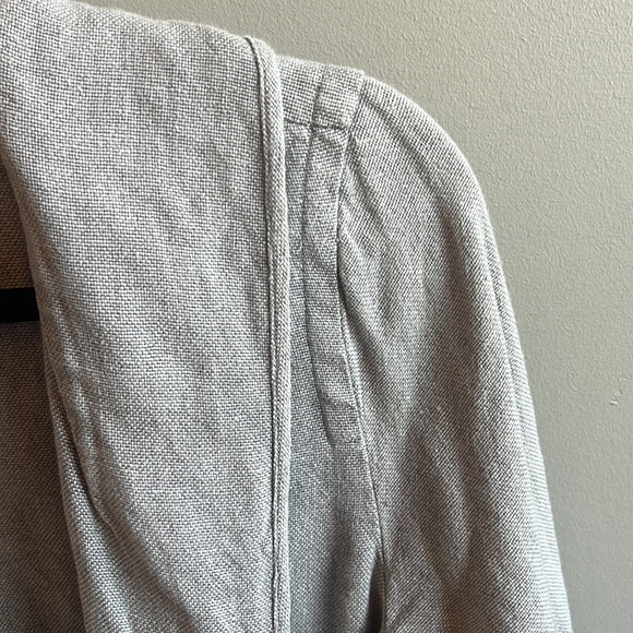 Eileen Fisher M medium gray 100% organic linen long jacket - Picture 2 of 6